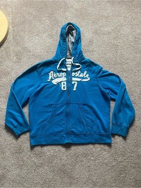 VTG 00’s / Y2K Areopostale Blue Zip Up Hoodie